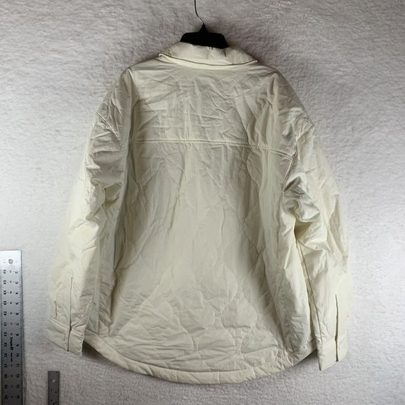 Alpine Design‎ Jacket Women's Large Ivory Cotton Quilted Long Sleeve Pocket 7226 - Picture 7 of 9